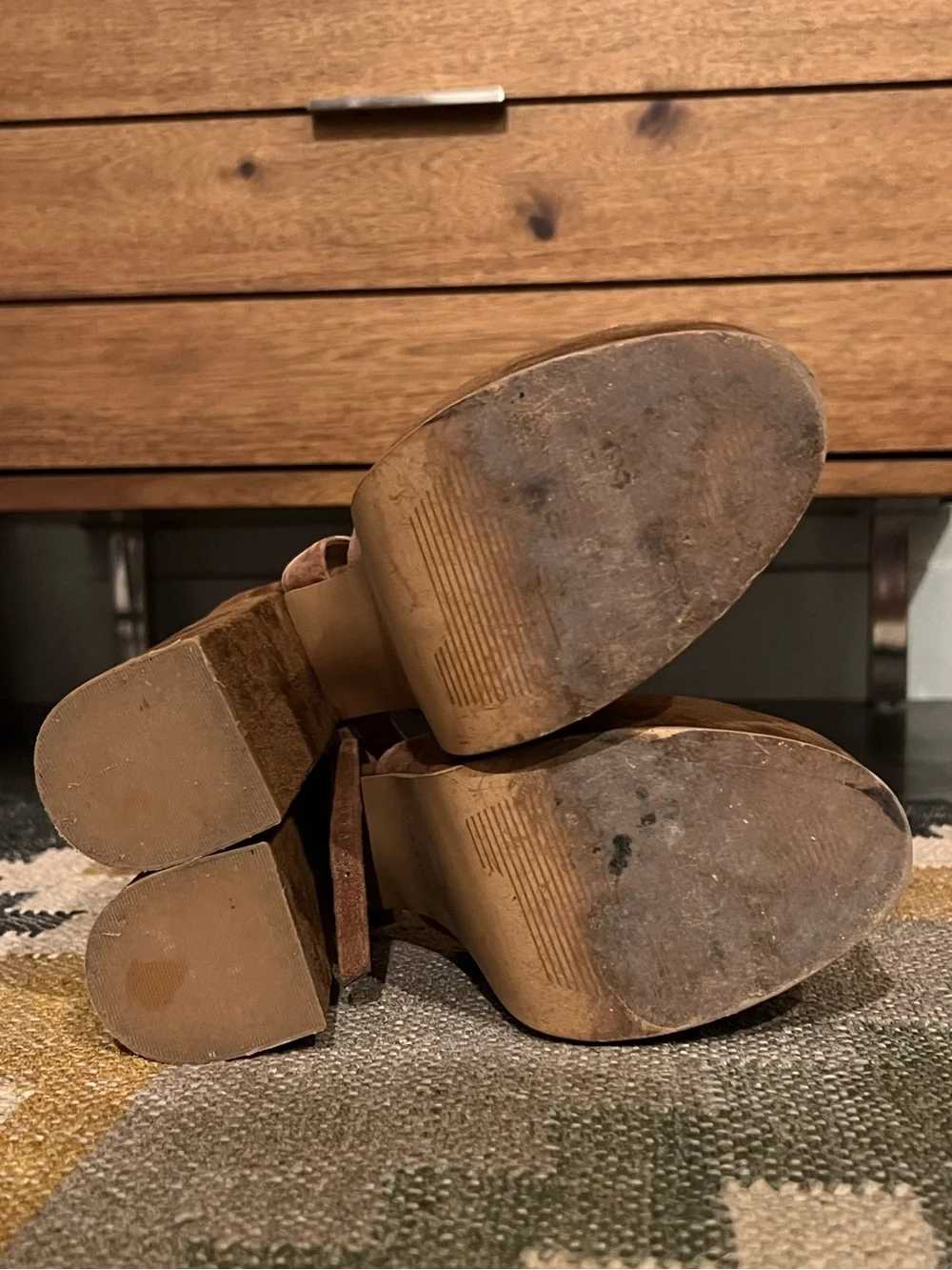 Lisa Vicky Suede Platform Cross-Strap Sandals in Brown